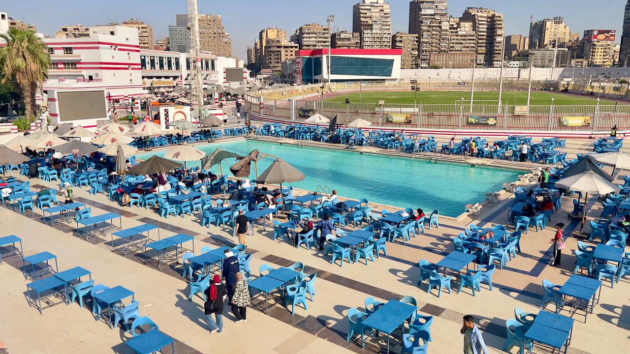 أجواء مميزة لأعضاء النادي لمؤازرة منتخب مصر أمام الأرجنتين